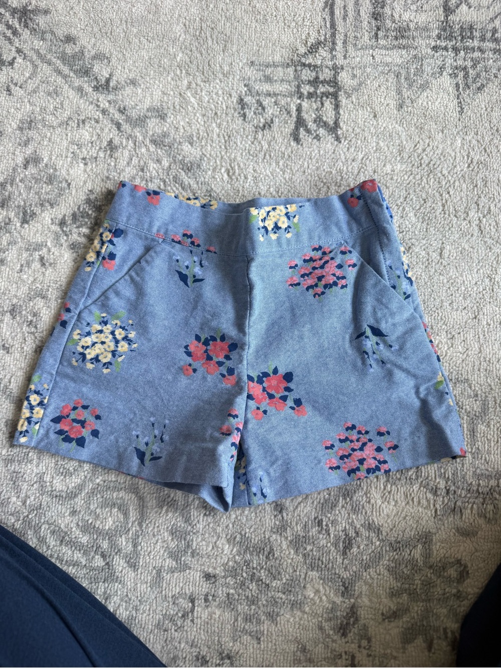 Floral Print Blue Women's Casual Shorts